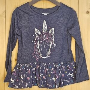 3T Garanimals Navy Unicorn Long Sleeve Kids Tee
